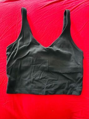 lululemon athletica Black V-Neck Crop Tank Top